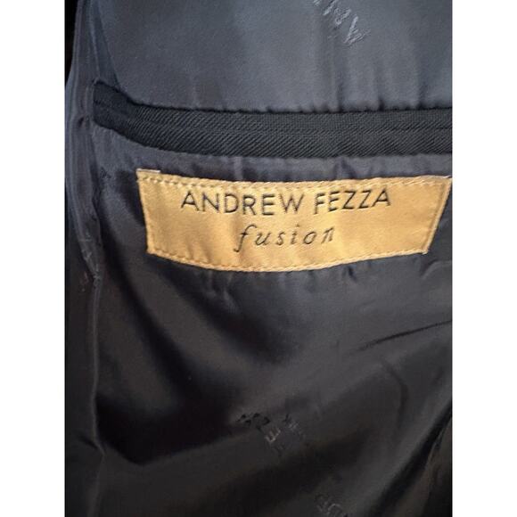 Men's Retro Andrew Fezza 40L Black Tuxedo Jacket with Collar & Satin Trim - Picture 3 of 6